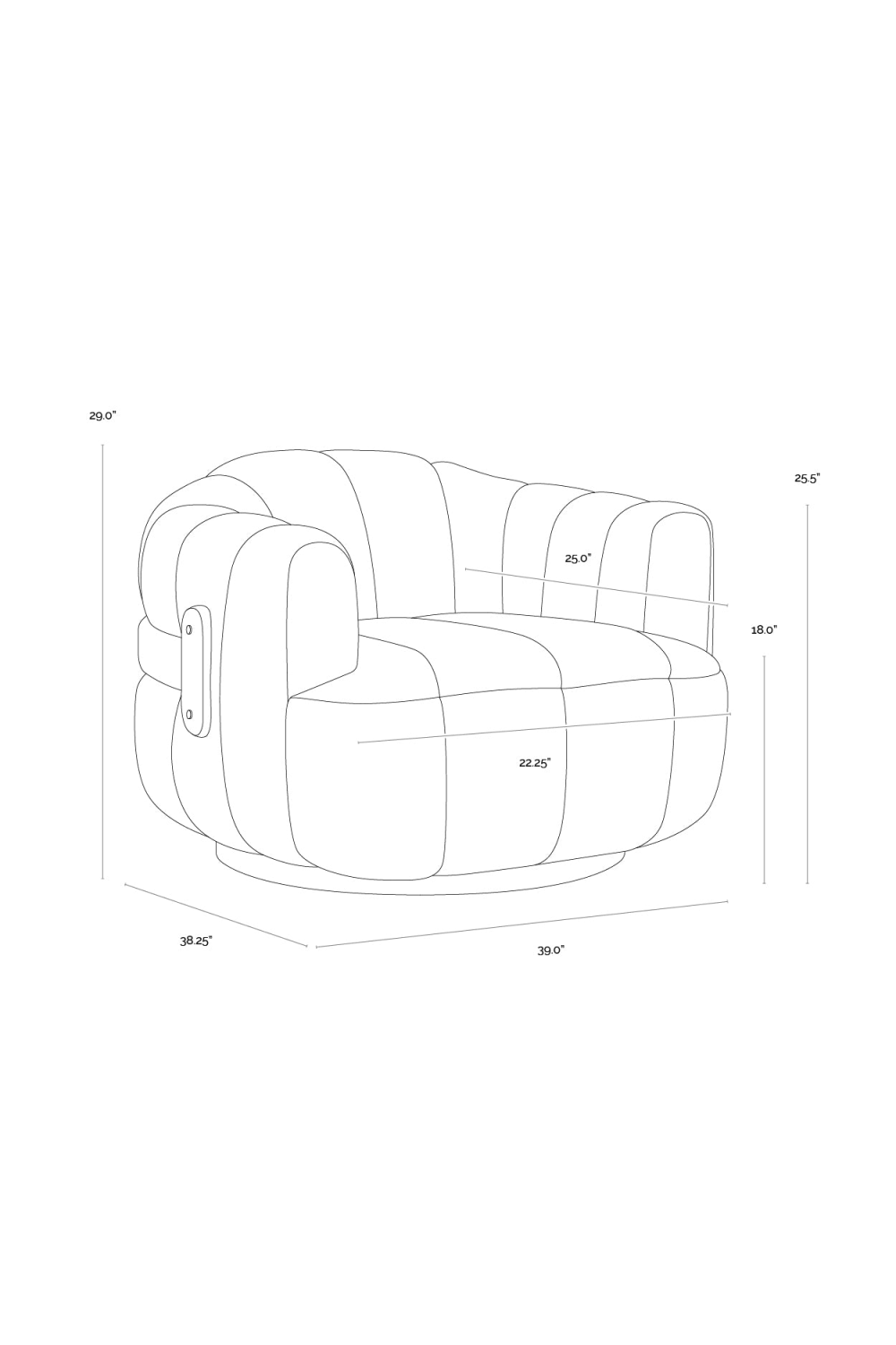   Modern European furniture - Cream Channeled Swivel Lounge Chair - www.oroa.com | Oroa.com