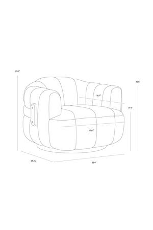   Modern European furniture - Cream Channeled Swivel Lounge Chair - www.oroa.com | Oroa.com