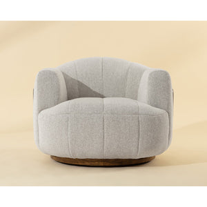   Modern European furniture - Cream Channeled Swivel Lounge Chair - www.oroa.com | Oroa.com