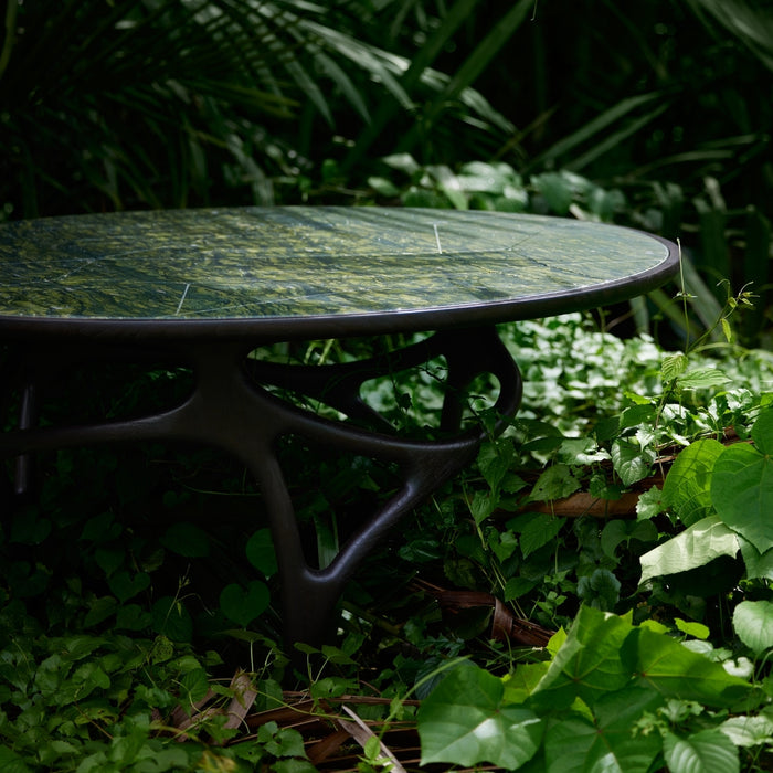   OROA outdoor dining table teak sculpted form for garden dining setup | Oroa.com