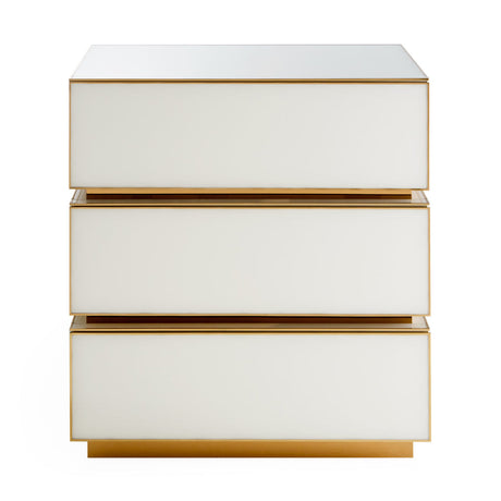   White Glass 3-Drawer Chest | Oroa.com