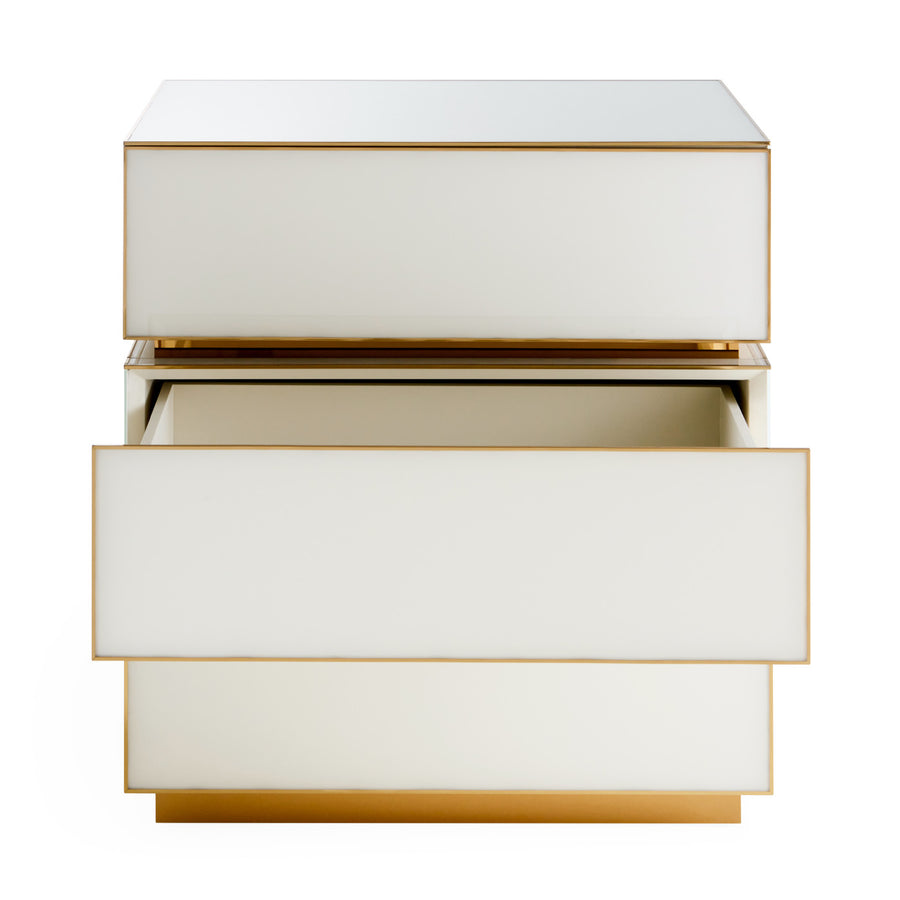   White Glass 3-Drawer Chest | Oroa.com