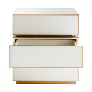   White Glass 3-Drawer Chest | Oroa.com