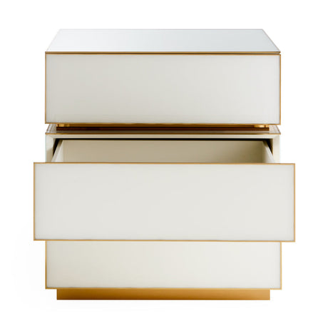   White Glass 3-Drawer Chest | Oroa.com