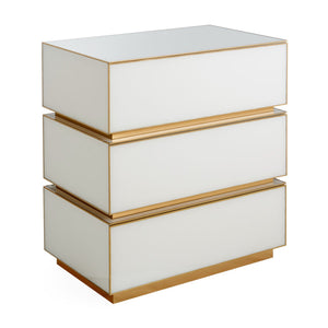   White Glass 3-Drawer Chest | Oroa.com