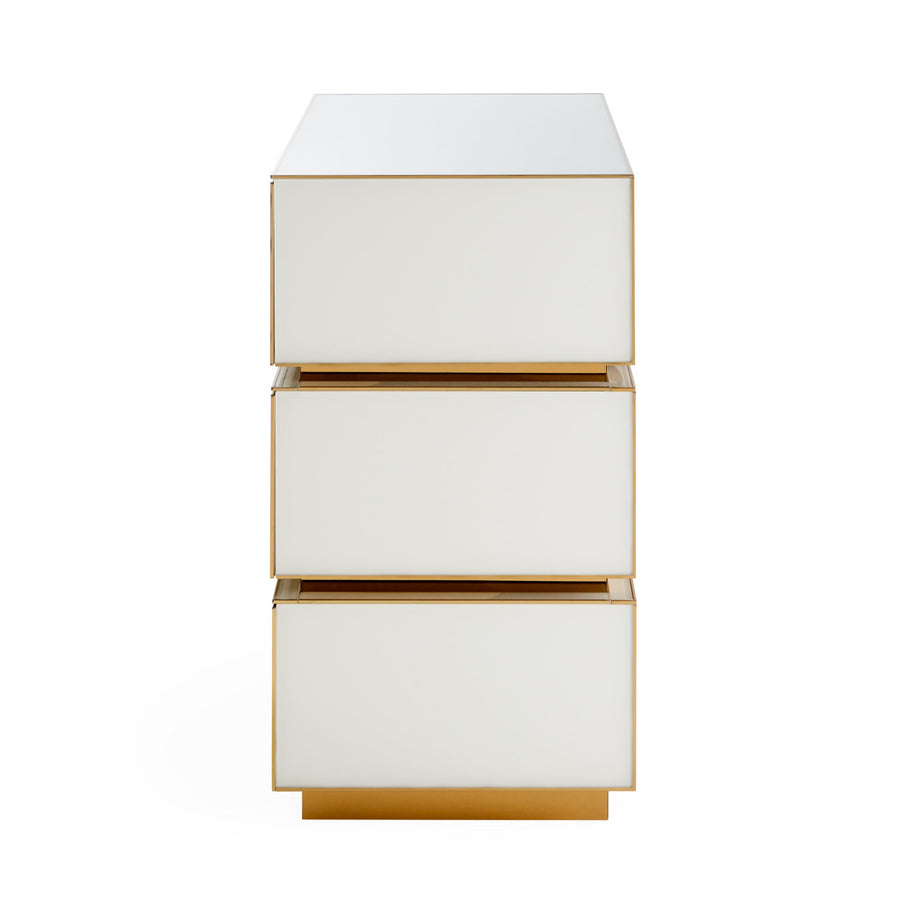   White Glass 3-Drawer Chest | Oroa.com