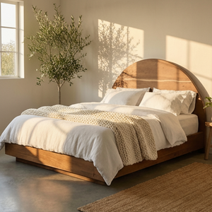   Modern European furniture - Arched Acacia Wood Bed - www.oroa.com | Oroa.com