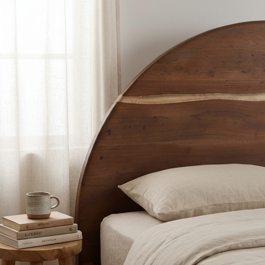   Modern European furniture - Arched Acacia Wood Bed - www.oroa.com | Oroa.com