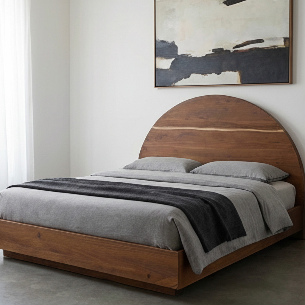   Modern European furniture - Arched Acacia Wood Bed - www.oroa.com | Oroa.com