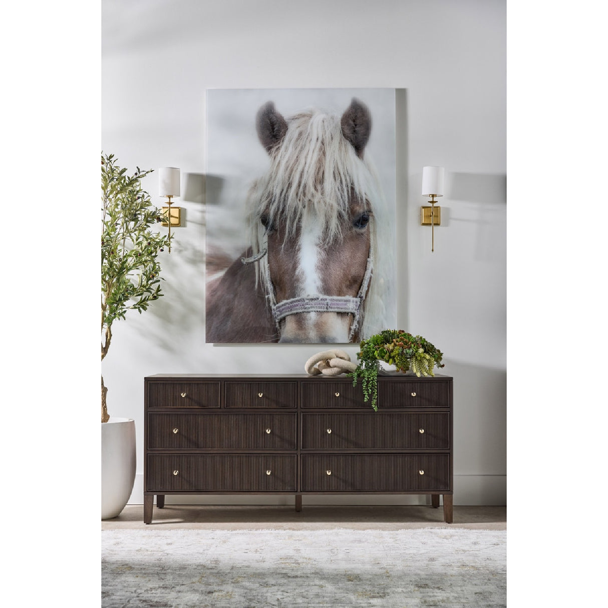   8-Drawer Oak Double Dresser | Oroa.com