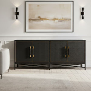  Modern European furniture - Vegan Leather 4-Door Sideboard - www.oroa.com | Oroa.com