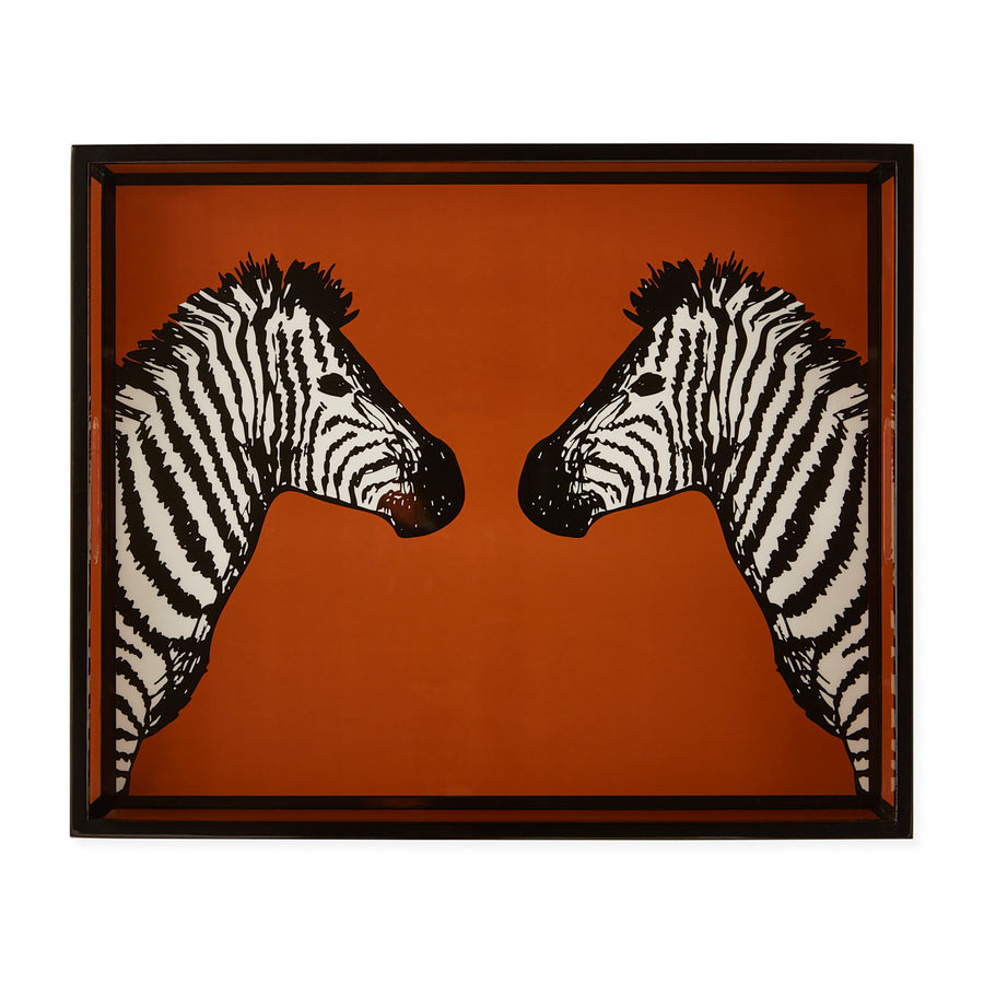   Printed Orange Lacquer Tray | Oroa.com