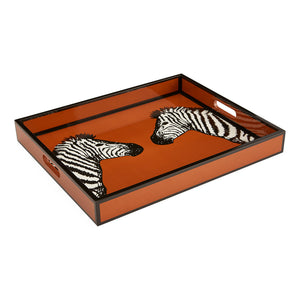   Printed Orange Lacquer Tray | Oroa.com