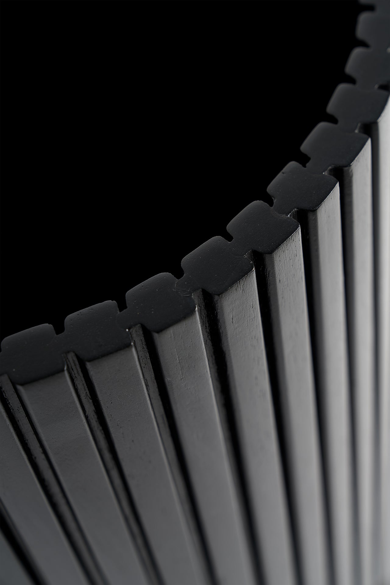Cylindrical Black Mahogany Paper Basket | Ethnicraft Roller Max | OROA.COM