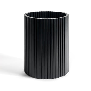   Cylindrical Black Mahogany Paper Basket | Oroa.com