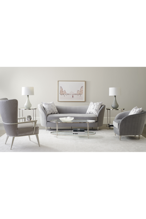   Gray Velvet Curved Sofa | Oroa.com