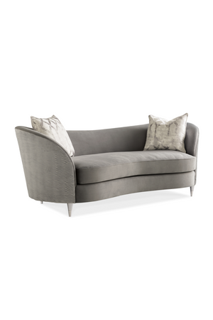   Gray Velvet Curved Sofa | Oroa.com