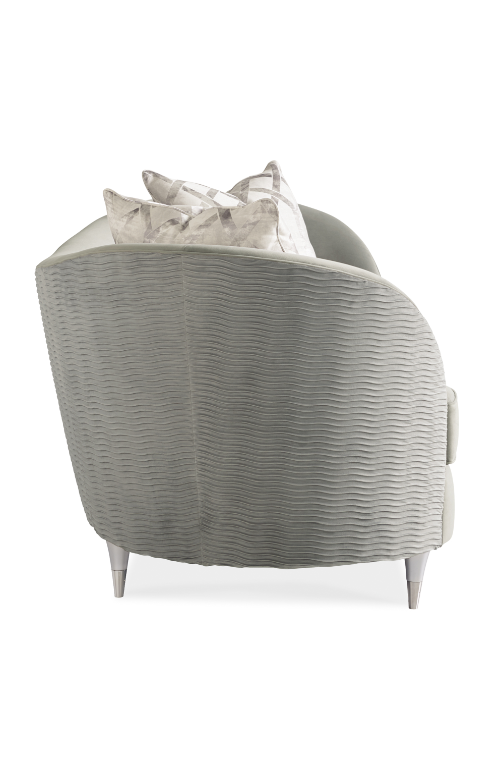   Gray Velvet Curved Sofa | Oroa.com