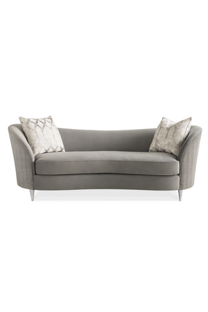   Gray Velvet Curved Sofa | Oroa.com