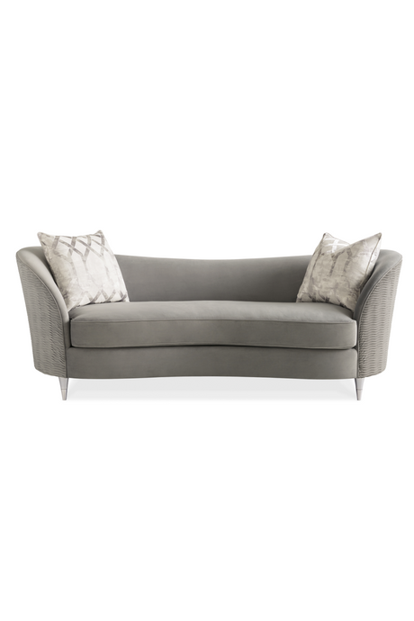   Gray Velvet Curved Sofa | Oroa.com