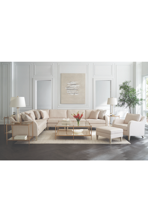   Cream Cushioned Ottoman | Oroa.com