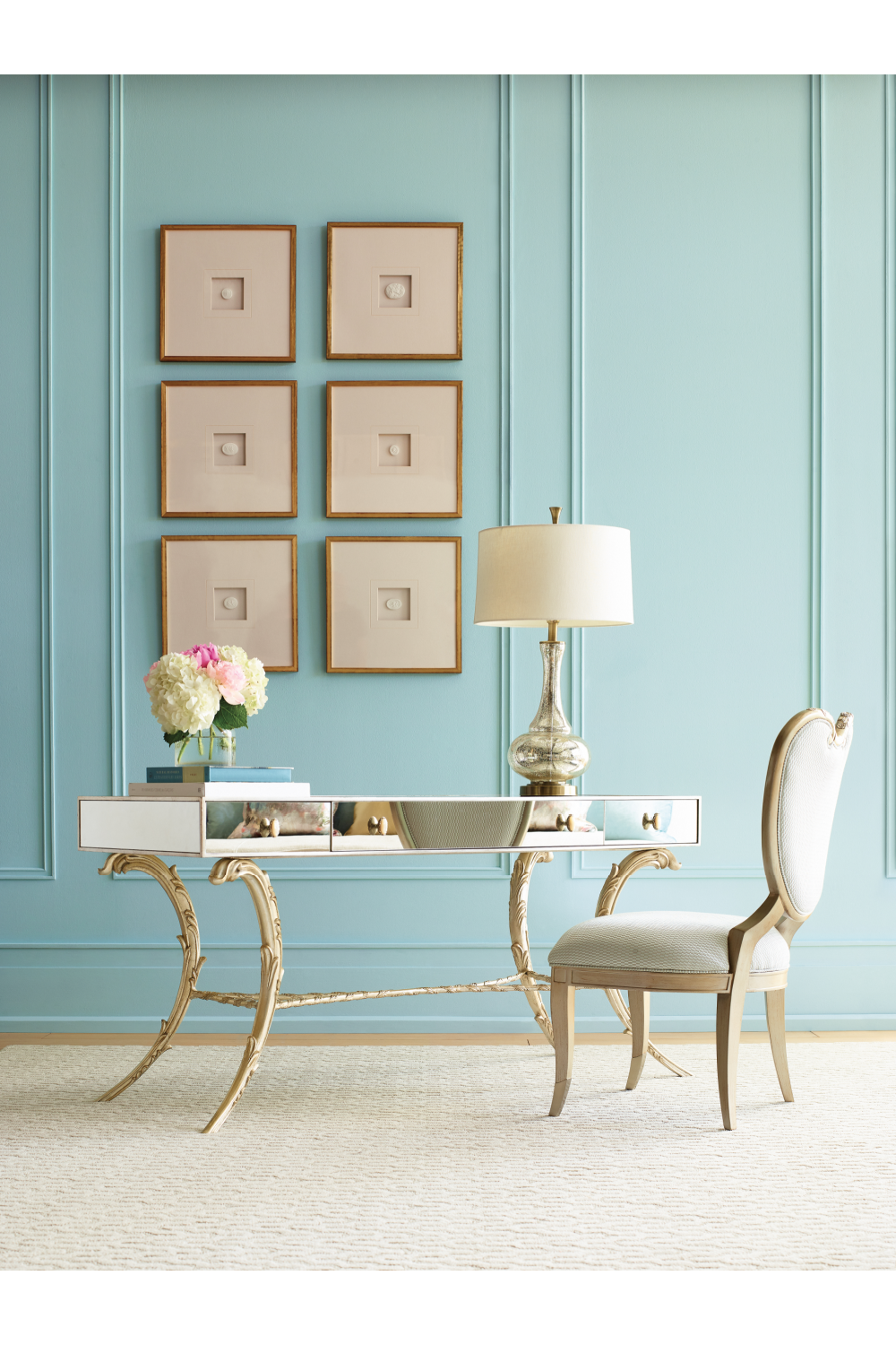   Gold-Framed Side Chair (2) | Oroa.com