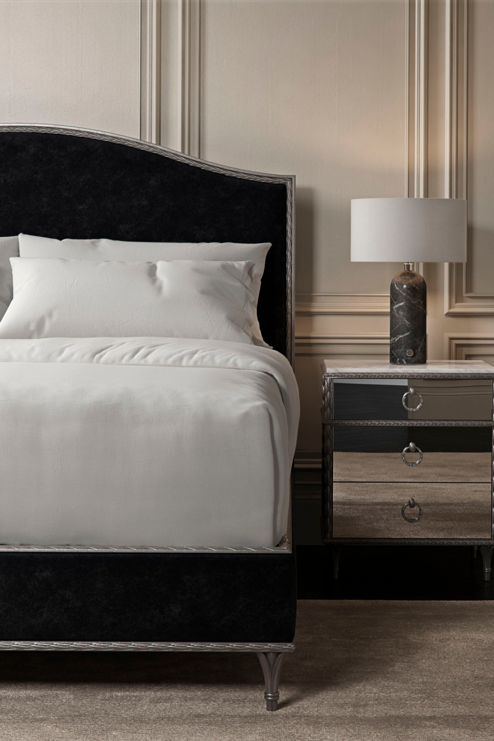   Mirrored 3-Drawer Nightstand | Oroa.com