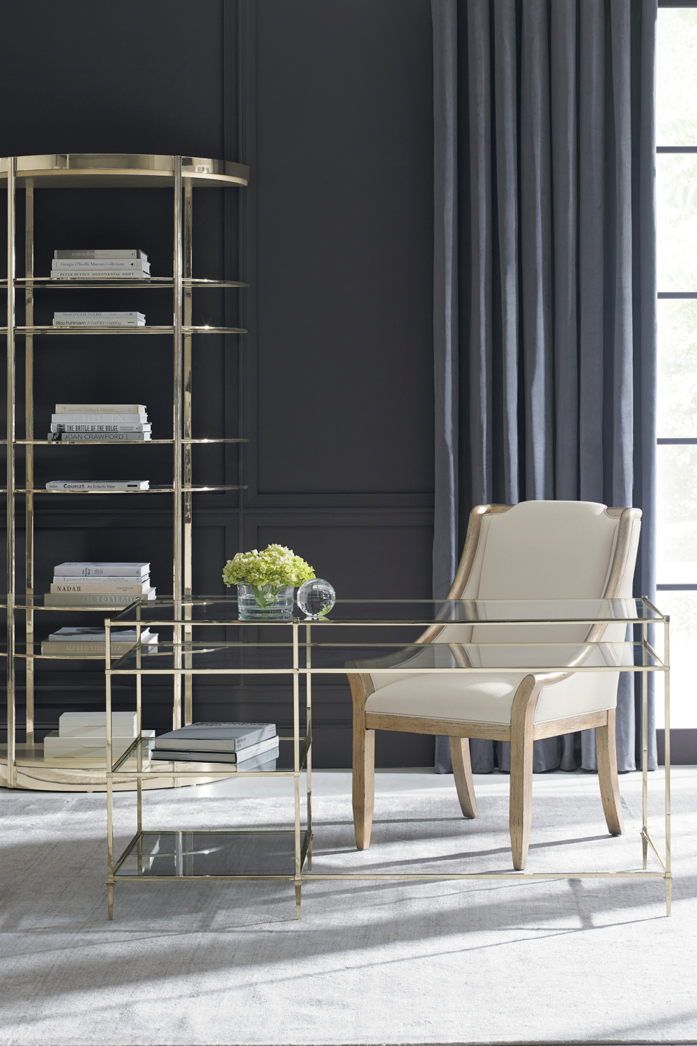   Half-Moon Gold Shelving Unit | Oroa.com