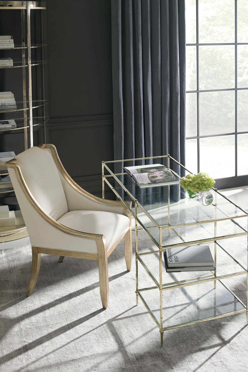   Half-Moon Gold Shelving Unit | Oroa.com