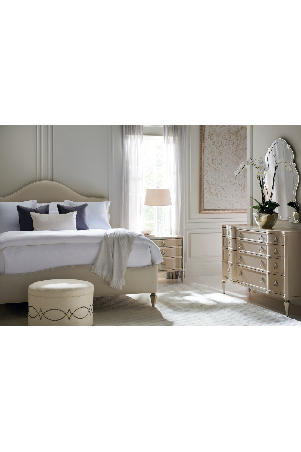   Beige Modern Classic Nightstand | Oroa.com