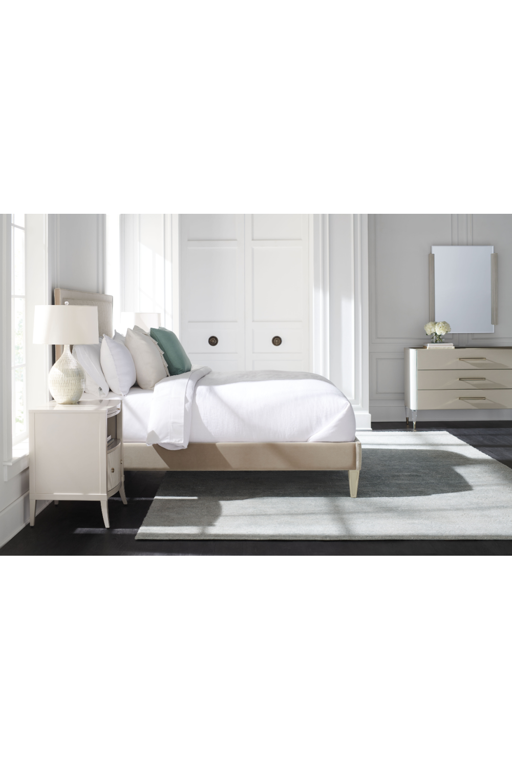   Modern Classic Cream Nightstand | Oroa.com