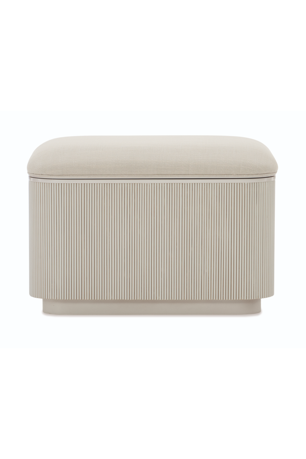   Beige Fluted Storage Ottoman | Oroa.com
