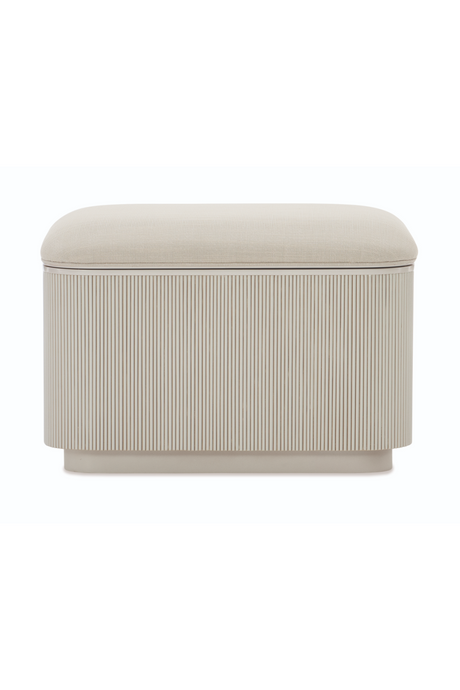   Beige Fluted Storage Ottoman | Oroa.com