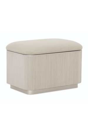   Beige Fluted Storage Ottoman | Oroa.com