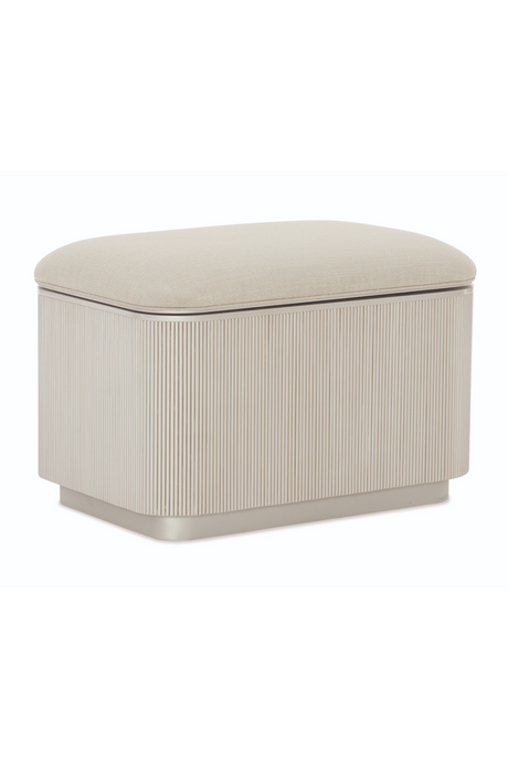   Beige Fluted Storage Ottoman | Oroa.com