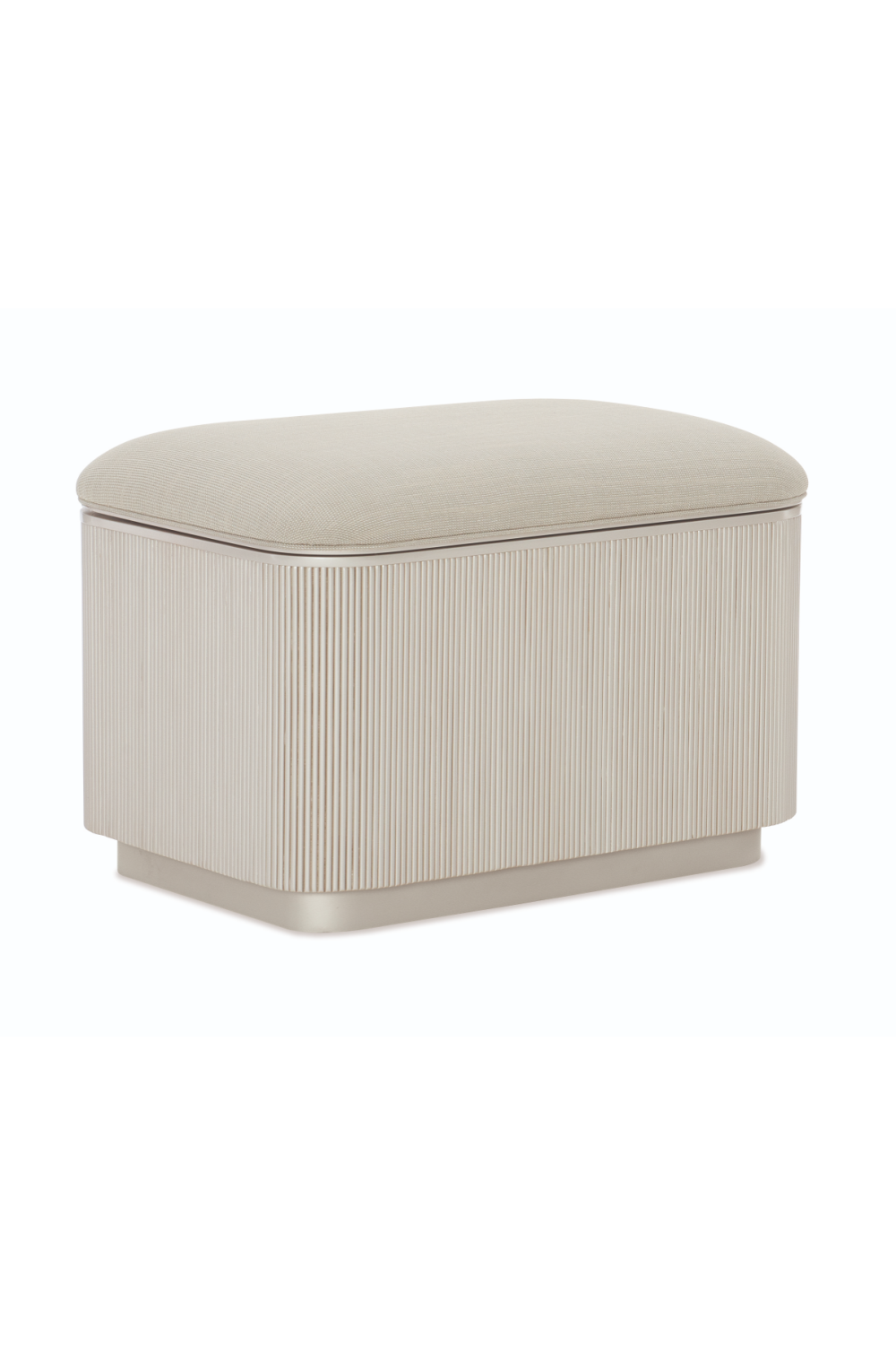   Beige Fluted Storage Ottoman | Oroa.com