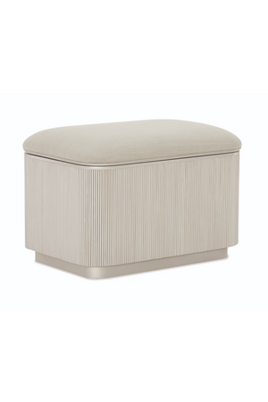   Beige Fluted Storage Ottoman | Oroa.com