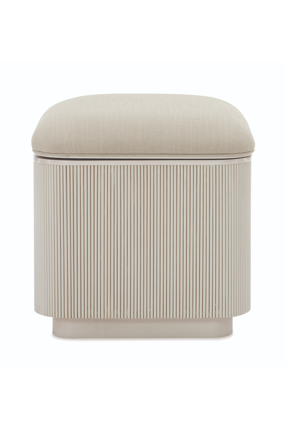   Beige Fluted Storage Ottoman | Oroa.com