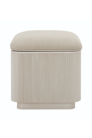   Beige Fluted Storage Ottoman | Oroa.com