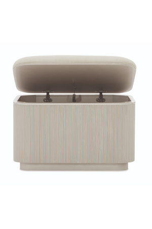   Beige Fluted Storage Ottoman | Oroa.com
