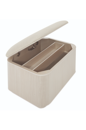   Beige Fluted Storage Ottoman | Oroa.com