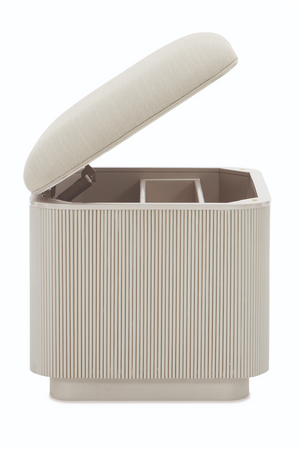   Beige Fluted Storage Ottoman | Oroa.com