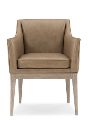   Brown Leather Dining Armchair | Oroa.com