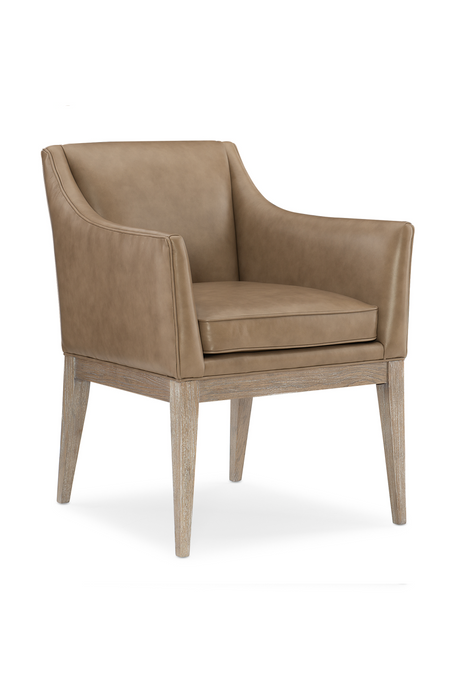  Brown Leather Dining Armchair | Oroa.com