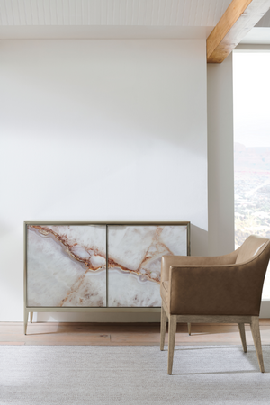   Brown Leather Dining Armchair | Oroa.com