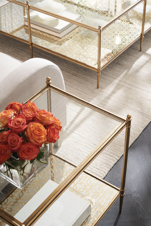   Metal Framed Glass Cocktail Table | Oroa.com