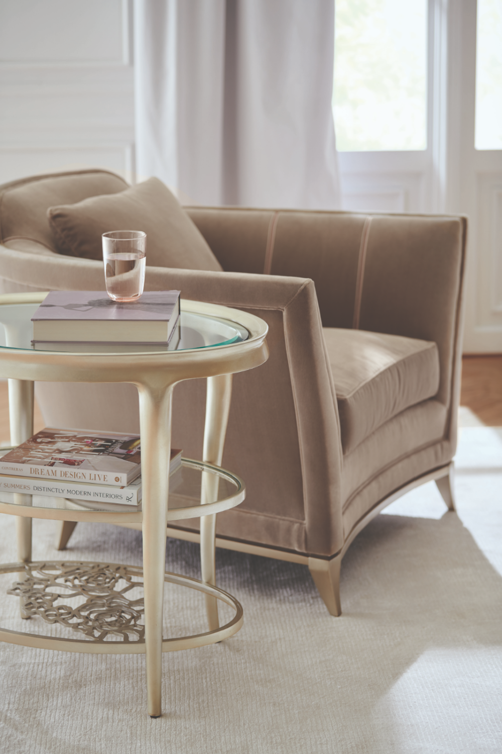   Oval Glass Top Side Table | Oroa.com