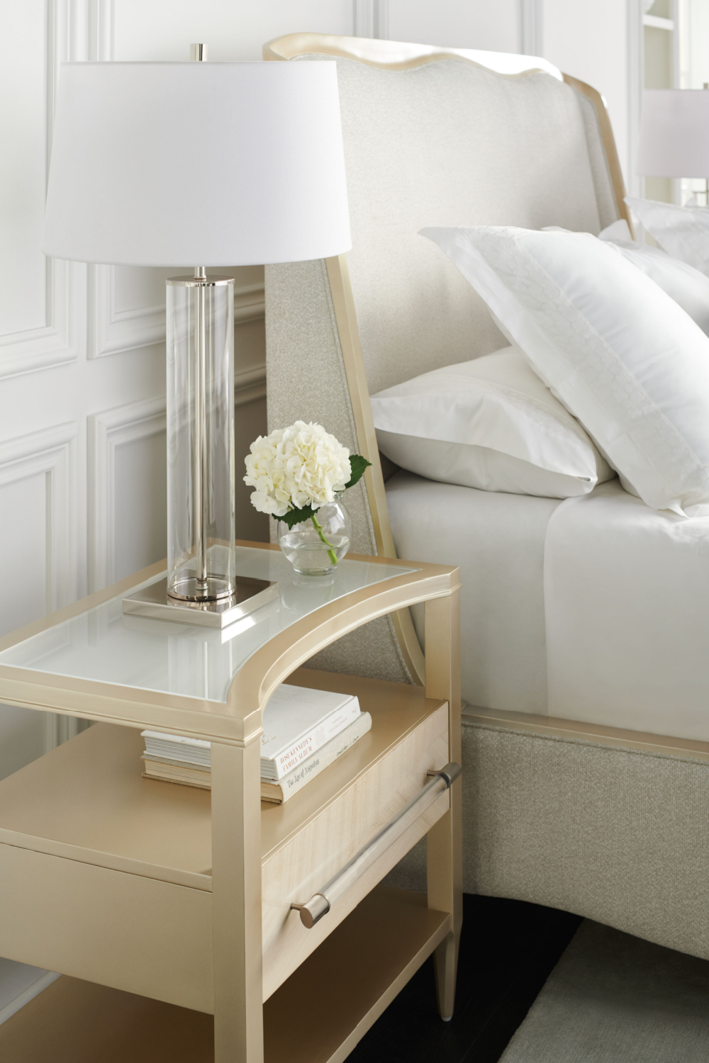   Crescent-Shaped Top Nightstand | Oroa.com