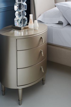  Oval Silver Nightstand | Oroa.com