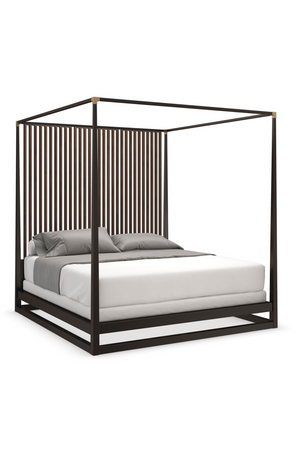   Brown Wooden Canopy Bed | Oroa.com